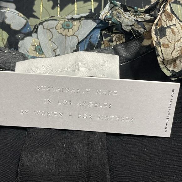 Bianca Balti The Sycamore Mini Maternity Dress Size 2 Black Teal Floral Boho NWT - Picture 12 of 16